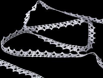 Cotton bobbin lace 75120, width 14 mm, white - 3