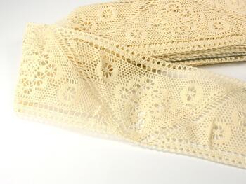 Cotton bobbin lace insert 75216, width 115 mm, ecru - 3