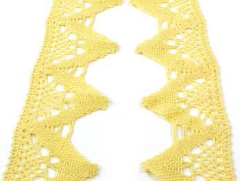 Cotton bobbin lace 75221, width 65 mm, light yellow - 3
