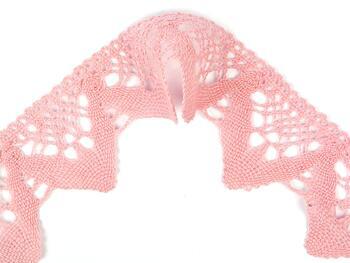 Cotton bobbin lace 75221, width 65 mm, pink - 3