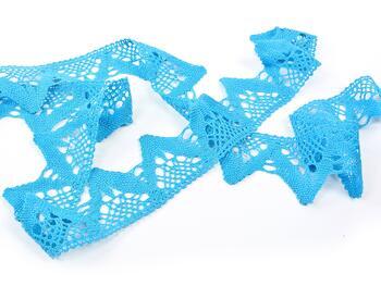 Cotton bobbin lace 75221, width 65 mm, turquoise - 3