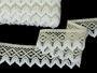 Cotton bobbin lace 75222, width 46 mm, ecru/light linen gray/white - 3/4