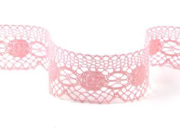 Cotton bobbin lace 75223, width 50 mm, pink - 3