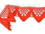 Cotton bobbin lace 75221, width 65 mm, red - 3/3