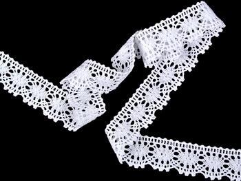 Cotton bobbin lace 75230, width 37 mm, white - 3