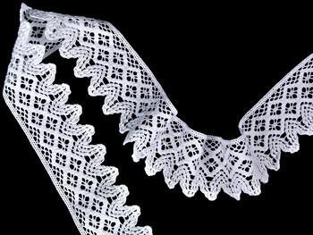 Cotton bobbin lace 75234, width 54 mm, white - 3