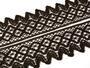 Cotton bobbin lace 75234, width 54 mm, dark brown - 3/3