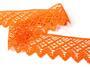 Cotton bobbin lace 75234, width 54 mm, rich orange - 3/4