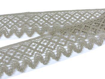Linen bobbin lace 75234, width 54 mm, 100% linen natural - 3