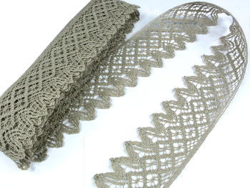 Linen bobbin lace 75234, width 54 mm, 100% linen bleached - 3