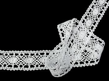 Cotton bobbin lace insert 75235, width 43 mm, white - 3