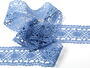 Cotton bobbin lace insert 75235, width 43 mm, sky blue - 3/3