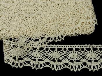Cotton bobbin lace 75238, width 51 mm, cream - 3