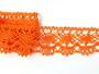Cotton bobbin lace 75238, width 51 mm, rich orange - 3/4