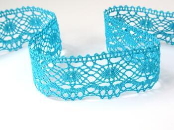 Cotton bobbin lace 75238, width 51 mm, turquoise - 3
