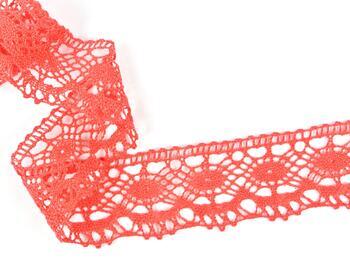 Cotton bobbin lace 75238, width 51 mm, light red coral - 3