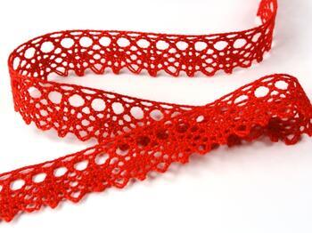 Cotton bobbin lace 75239, width 19 mm, red - 3