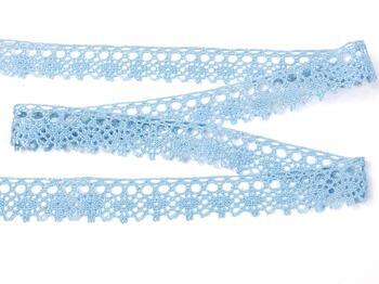 Cotton bobbin lace 75239, width 19 mm, light blue - 3