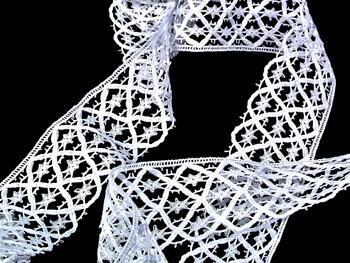 Cotton bobbin lace 75123, width 35 mm, white - 3