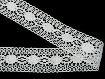 Cotton bobbin lace insert 75249, width 48 mm, white - 3