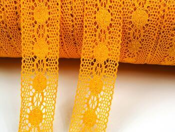 Cotton bobbin lace insert 75249, width 48 mm, yellow - 3