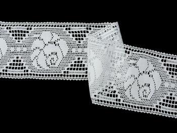 Cotton bobbin lace insert 75241, width 81 mm, white - 3