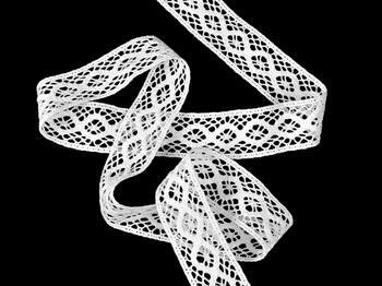 Cotton bobbin lace insert 75250, width 31 mm, white - 3