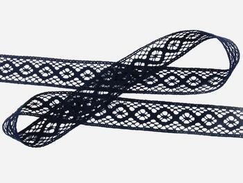 Cotton bobbin lace insert 75250, width 31 mm, black blue - 3