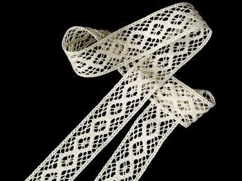 Cotton bobbin lace insert 75250, width 31 mm, ecru - 3