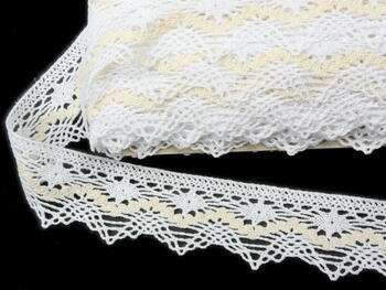 Cotton bobbin lace 75251, width 50 mm, white/ecru - 3