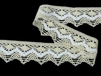 Cotton bobbin lace 75251, width 50 mm, ecru/white - 3