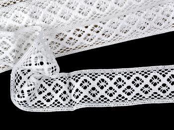 Cotton bobbin lace insert 75252, width 45 mm, white - 3