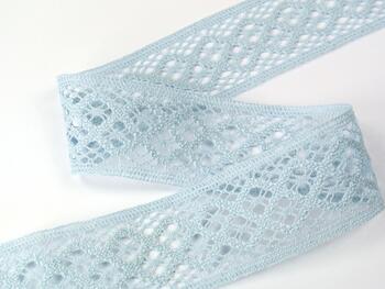 Cotton bobbin lace insert 75252, width 45 mm, light blue - 3