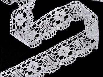 Cotton bobbin lace 75253, width 50 mm, white - 3