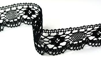 Cotton bobbin lace 75253, width 50 mm, black - 3