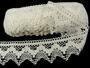 Cotton bobbin lace 75256, width 80 mm, light cream - 3/4