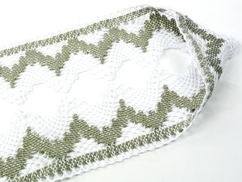 Bobbin lace No. 75256 white/dark linen | 30 m - 3