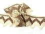 Cotton bobbin lace 75256, width 80 mm, ecru/dark beige - 3/4