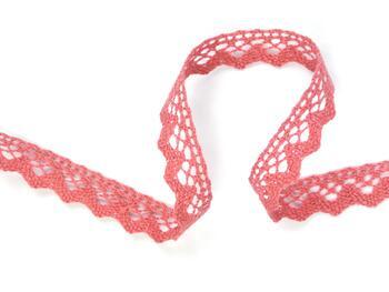 Cotton bobbin lace 75259, width 17 mm, rose - 3