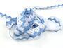 Cotton bobbin lace 75259, width 17 mm, white/sky blue - 3/5