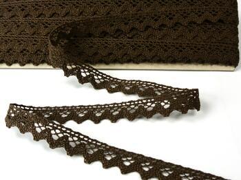 Cotton bobbin lace 75259, width 17 mm, light brown - 3