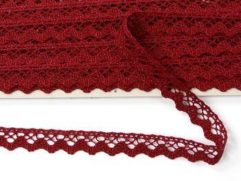 Cotton bobbin lace 75259, width 17 mm, cranberry - 3