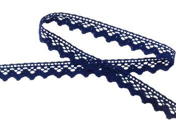 Cotton bobbin lace 75259, width 17 mm, black blue - 3