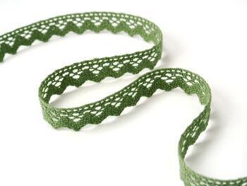 Cotton bobbin lace 75259, width 17 mm, green olive - 3