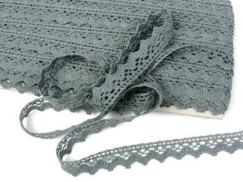 Cotton bobbin lace 75259, width 17 mm, gray - 3