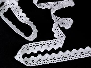Cotton bobbin lace 75260, width 22 mm, white - 3