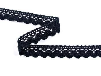 Cotton bobbin lace 75260, width 22 mm, black - 3