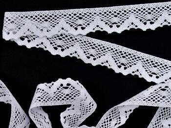 Cotton bobbin lace 75261, width 40 mm, white - 3