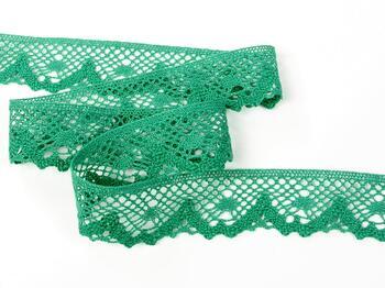 Cotton bobbin lace 75261, width 40 mm, light green - 3