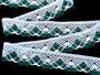 Cotton bobbin lace 75261, width 40 mm, white/green - 3/3